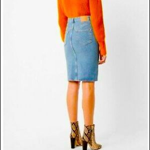 NWT French Connection Denim Pencil Split Front Skirt